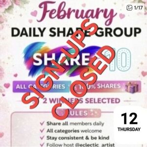 SIGN-UPS CLOSED Share 10 Thursday 2-12-26